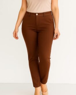 .1. Γυναικείο Παντελόνι Γραφείου Ψηλόμεσο με Κουμπί | Ελαστικό & Κομψό