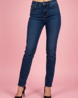 34 . Classic Straight Jeans High Waist Ψηλόμεσο Ίσιο Τζιν Push Up | Super Stretch Plus Size
