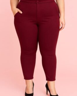 .1 .   Γυναικείο Ελαστικό Παντελόνι Γραφείου Plus Size| Ψηλόμεσο & Εφαρμοστό