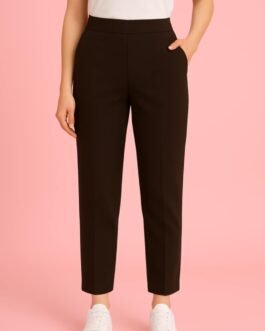 Γυναικείο Ψηλόμεσο Υφασμάτινο Παντελόνι κοστουμιού με Λάστιχο – Καθημερινό & Office Look