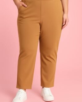 Γυναικείο Παντελόνι Scuba Crepe Ίσια Γραμμή Plus Size | Με Τσέπες & Ελαστική Μέση