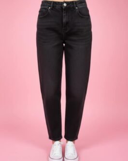 15 . Γυναικείο Bungee Jean Σκούρο Γκρι – Ελαστικό Ψηλόμεσο Denim