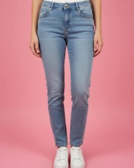 29 . Γυναικείο Ψηλόμεσο Τζιν Push Up Ανοιχτό Μπλε | Plus Size | Super Stretch