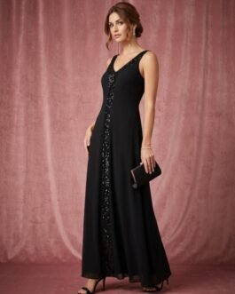 26. Μαύρο Βραδινό Φόρεμα με Παγιέτες – Black Elegant Evening Dress with Sequins