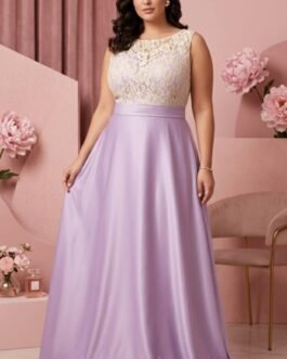 27. Λιλά Βραδινό Φόρεμα με Δαντέλα και Ταφτά – Lilac Lace & Taffeta Evening Dress