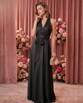 44. Glitter Maxi Φόρεμα – Elegant Glitter Evening Dress