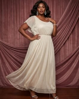 46. Glitter Plus Size Φόρεμα – Elegant Curve Evening Dress