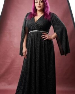 51. Black Lurex Plus Size Dress – Μαύρο Βραδινό Φόρεμα
