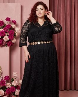 53 . Black Lace Plus Size Dress – Δαντελένιο Βραδινό Φόρεμα