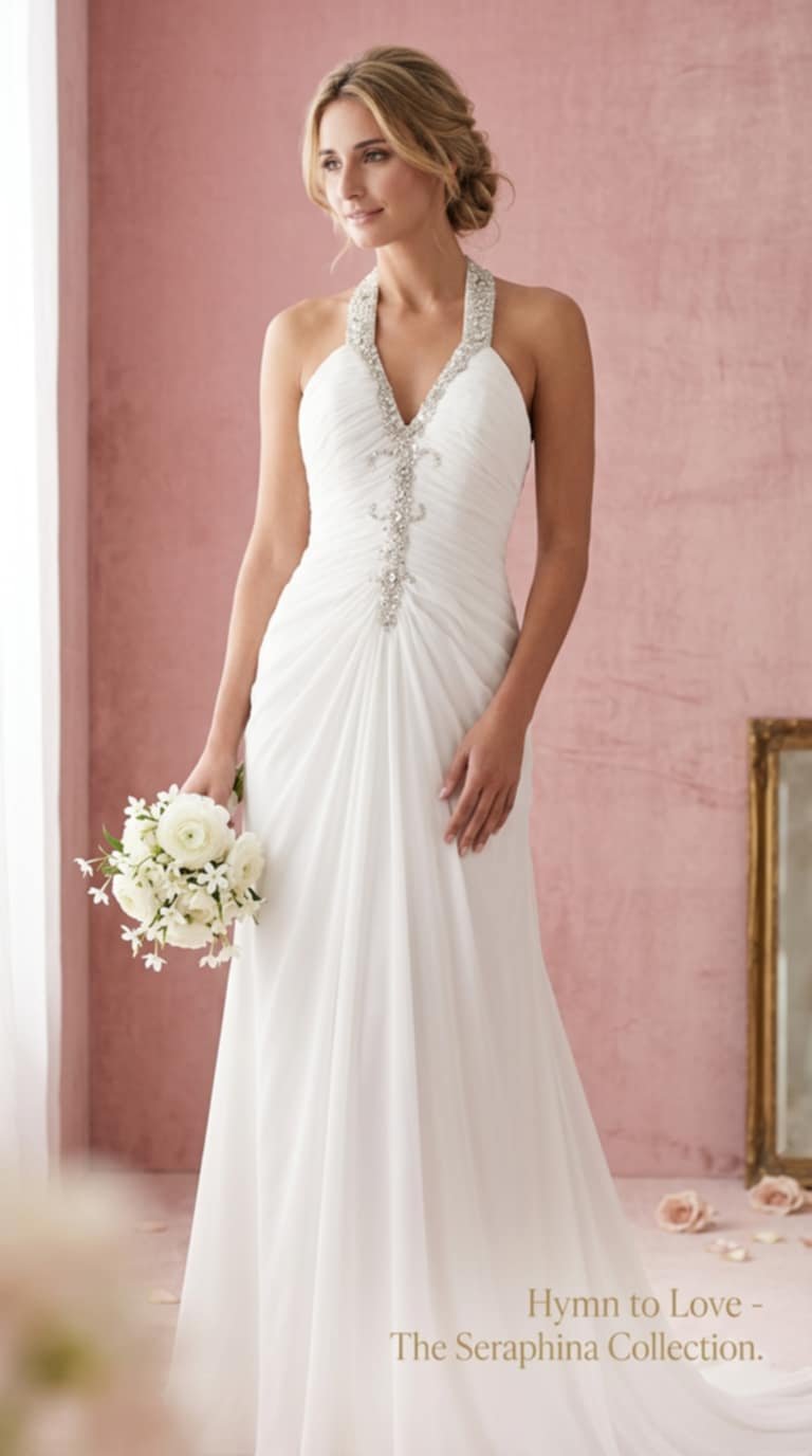 91. Αέρινο Νυφικό Maxi σε Αρχαιοελληνικό Στυλ με Ασημένια Παγιέτα – Grecian Goddess Bridal - Image 2