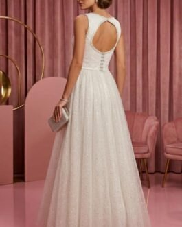 94. Νυφικό set  με Glitter Τούλι & Εντυπωσιακή Πλάτη – Elegance in Glitter