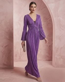 20. Satin Elegant Evening Dress / Σατέν πλισέ φόρεμα
