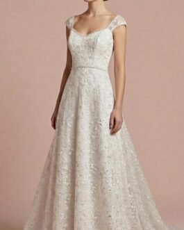 Νυφικό Σετ 2 Τεμαχίων από Λουλουδάτη Δαντέλα με Απλικέ – Romantic Couture