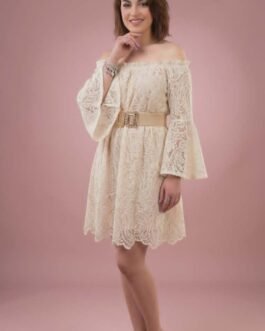 Elegant Δαντελένιο Off Shoulder Φόρεμα – Evening Glam Lace Dress